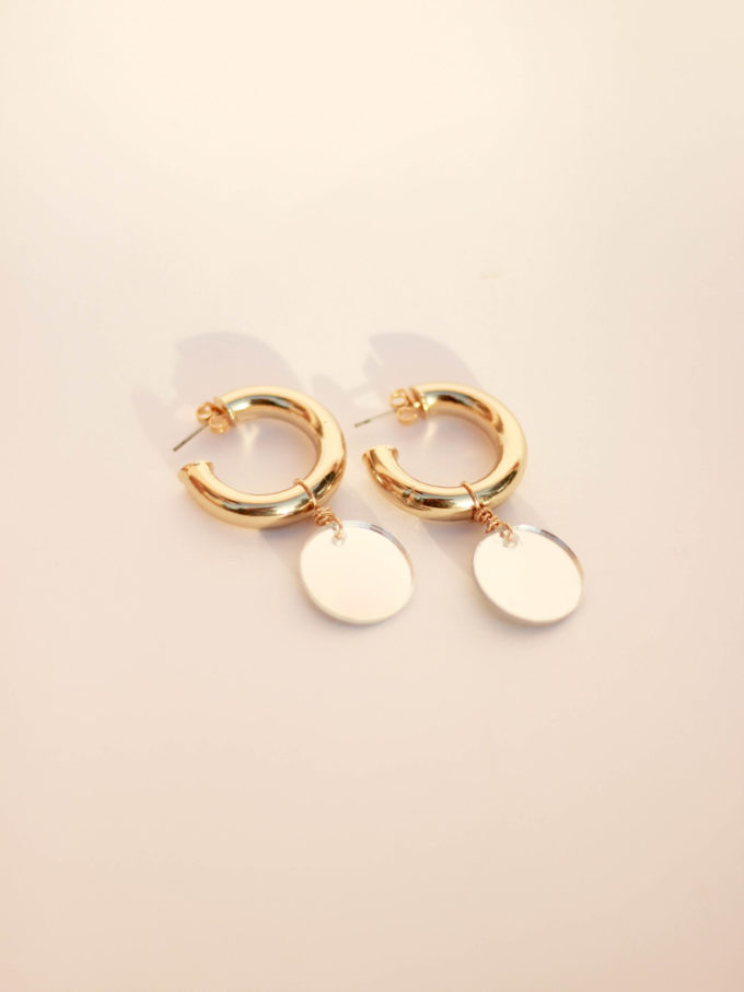 MIRROR Gold Hoops (circle)