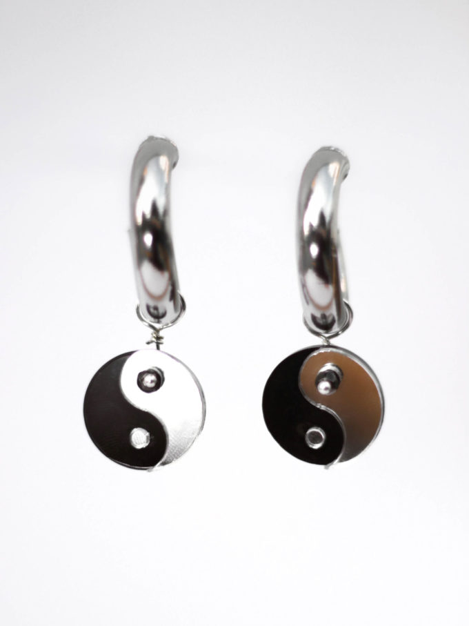 YINGYANG Silver Hoops (large edition)