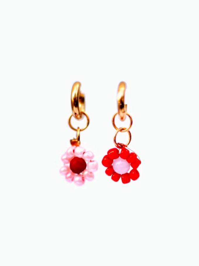 LI'L DAISY Hoops (pink-red)