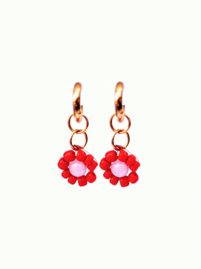LI'L DAISY Hoops (pink-red)