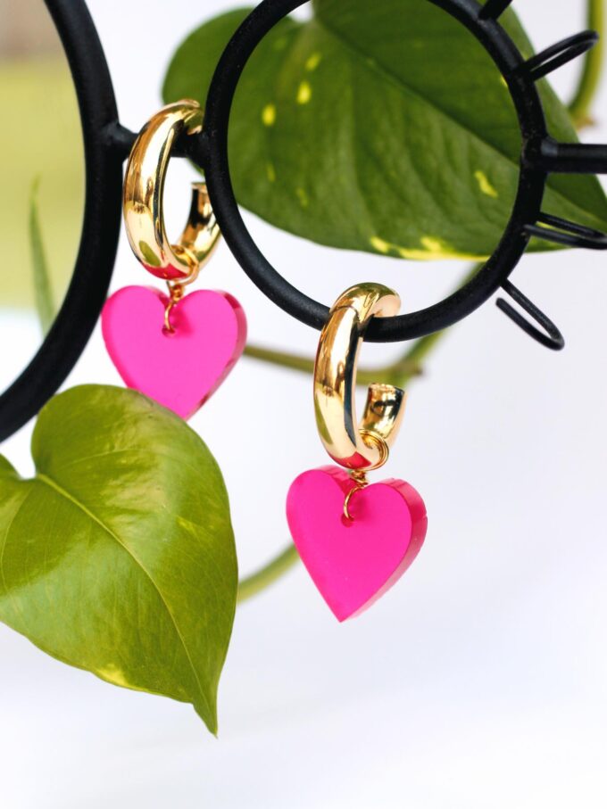 MIRROR Hoops (Fuchsia Heart)