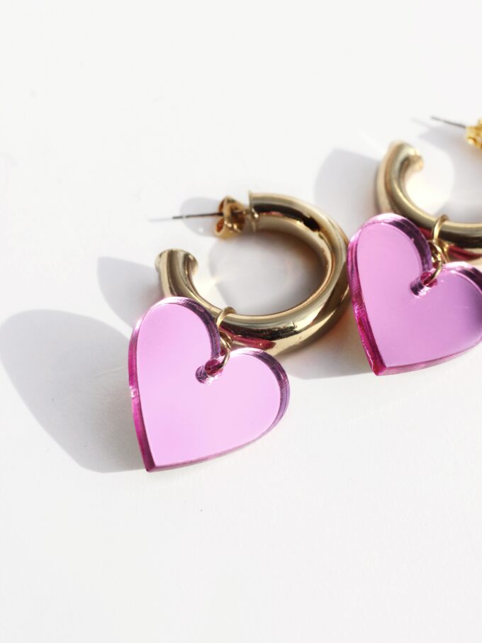 MIRROR Hoops (Pink Heart)