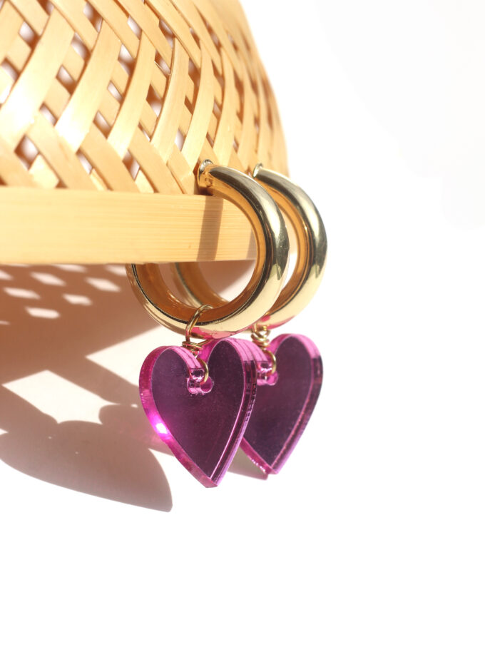MIRROR Hoops (Pink Heart)